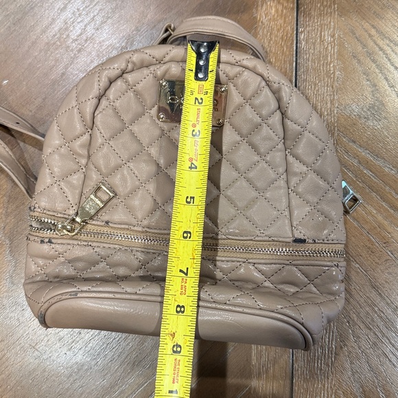 Bebe Beige Quilted Backpack with Gold Details - Picture 3 of 8